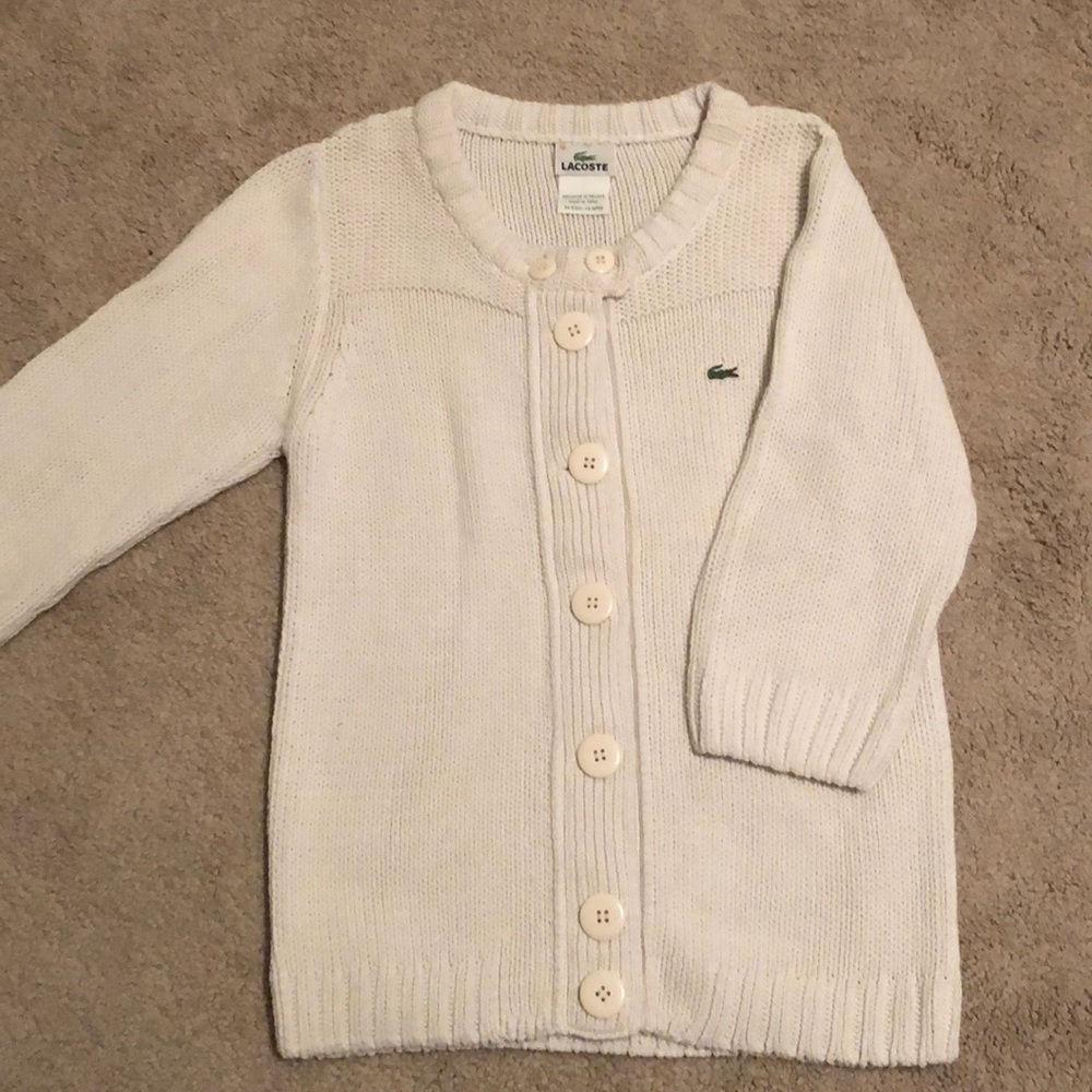 Cream Lacoste cardigan